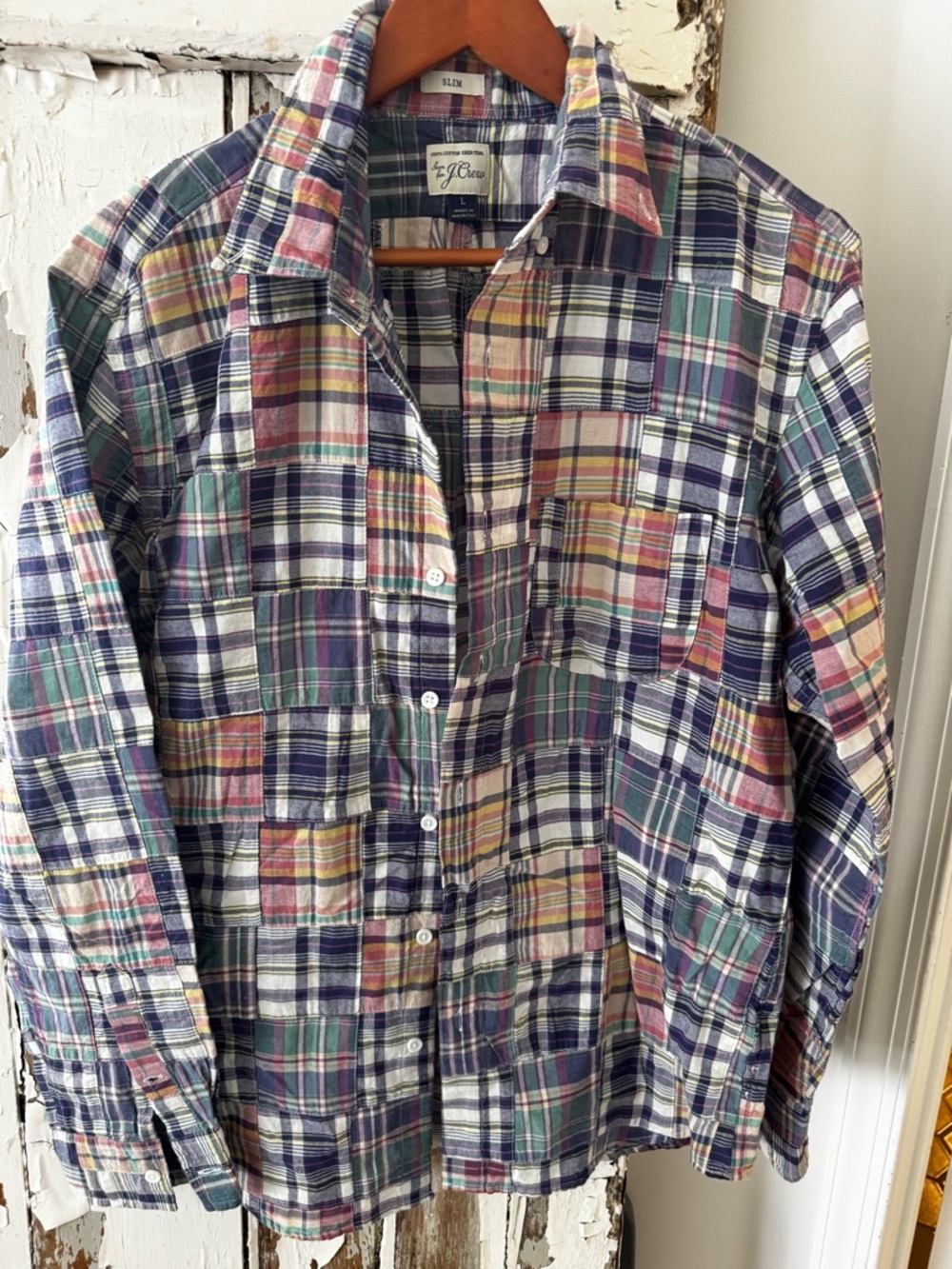 J. Crew Madras Plaid Long-Sleeve Button-Down Shirt